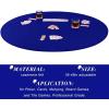 imageOurWarm Blue Round Felt Tablecloth 3648 inches Elastic Fitted Modern Table Cover for Card Games Mahjong Poker 1 Pack AllSeason 705 oz 10 CountBlue
