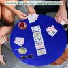 imageOurWarm Blue Round Felt Tablecloth 3648 inches Elastic Fitted Modern Table Cover for Card Games Mahjong Poker 1 Pack AllSeason 705 oz 10 CountBlue