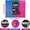imageOurWarm Tik Tok Birthday Party Decorations 135Pcs Happy Birthday Decorations Birthday Party Supplies Includes Happy Birthday Banner Fringe Backdrop Balloons Arch Tablecloth for Birthday Decor
