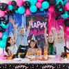 imageOurWarm Tik Tok Birthday Party Decorations 135Pcs Happy Birthday Decorations Birthday Party Supplies Includes Happy Birthday Banner Fringe Backdrop Balloons Arch Tablecloth for Birthday Decor