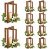 imageOurWarm 10Pcs Wedding Centerpieces for Tables Foldable Centerpiece Table Decorations Table Centerpieces Wooden Centerpieces for Tables Rustic Lantern Centerpieces for Tables Wedding Reception DecorBrown