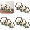 imageOurWarm 12Pcs Hexagon Wedding Centerpiece Table Decorations Brown Wooden Table Centerpieces for Party Event 3 Size Honeycomb Wedding Centerpieces for Tables Rustic Wedding Decor for Table Home Wall