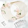 imageOurWarm 24 PCS 12 Inch Floral Hoop Centerpiece Table Decorations Metal Gold Centerpieces for Table with Acrylic Base Wedding Centerpiece Table Decorations Table Centerpieces for Wedding Party DecorGold