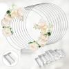 imageOurWarm 24 PCS 12 Inch Floral Hoop Centerpiece Table Decorations Metal Gold Centerpieces for Table with Acrylic Base Wedding Centerpiece Table Decorations Table Centerpieces for Wedding Party DecorSilver