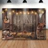 imageOurWarm 7x5FT Western Cowboy Backdrop Party Decorations Wild West Rodeo Decor Rustic House Barn Photography Props Background Theme Party Supplies for Kids Birthday Banner Photo Booth