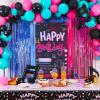 imageOurWarm Tik Tok Birthday Party Decorations 135Pcs Happy Birthday Decorations Birthday Party Supplies Includes Happy Birthday Banner Fringe Backdrop Balloons Arch Tablecloth for Birthday Decor
