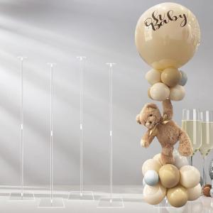 imageOurWarm Clear Acrylic Balloon Stand kit 315 Inch 4 pack Balloon Sticks with Base for Table Centerpiece Balloon Holder for Birthday Party Baby Shower Graduation Wedding Decor Balloons Not Included