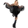 imageOurWarm Halloween Poncho for Women Black Lace Spider Web Halloween Cape Skeleton Poncho Adult Size Day of The Dead Costume 60 x 60 Inch