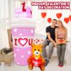 image6 FT Valentines Day InflatablesValentine Decorations OutdoorPink Lighted Valentines Blow Up Yard Decorations Mail Coffee Cup with Teddy Bear for Gadern Lawn Indoor Decor Wedding Party Proposal