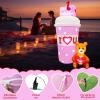 image6 FT Valentines Day InflatablesValentine Decorations OutdoorPink Lighted Valentines Blow Up Yard Decorations Mail Coffee Cup with Teddy Bear for Gadern Lawn Indoor Decor Wedding Party Proposal