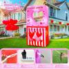 image7FT Inflatable Valentines Day Decorations Outdoor Valentine Heart Love Kissing Booth Decor Valentines Blow Up Yard Decorations with LED Lights for Garden Holiday Indoor Proposal Wedding Party