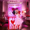 image7FT Inflatable Valentines Day Decorations Outdoor Valentine Heart Love Kissing Booth Decor Valentines Blow Up Yard Decorations with LED Lights for Garden Holiday Indoor Proposal Wedding Party