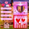 image7FT Inflatable Valentines Day Decorations Outdoor Valentine Heart Love Kissing Booth Decor Valentines Blow Up Yard Decorations with LED Lights for Garden Holiday Indoor Proposal Wedding Party