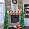 imageAytai 5ft Collapsible Christmas Tree Silver Tinsel Coastal Christmas Tree for Holiday DecorationsGreen