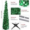 imageAytai 5ft Collapsible Christmas Tree Silver Tinsel Coastal Christmas Tree for Holiday DecorationsGreen