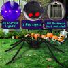 imageOurWarm 2 Pack Halloween Spider Decorations Outdoor 5ft ampamp 4ft Giant Spider Halloween Decorations with Purple LEDs Scary Large Spider Decorations for Halloween Outdoor Props Haunted House Yard Decor