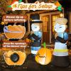 imageOurWarm 5FT Thanksgiving Pilgrim Inflatables Outdoor Decorations Thankful Prayer Boy and Girl Pilgrim Decorations with Blow Up Pumpkin Builtin Blower ampamp LEDs Devout Fall Yard Inflatable Party Decor