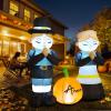 imageOurWarm 5FT Thanksgiving Pilgrim Inflatables Outdoor Decorations Thankful Prayer Boy and Girl Pilgrim Decorations with Blow Up Pumpkin Builtin Blower ampamp LEDs Devout Fall Yard Inflatable Party Decor