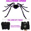 imageOurWarm 5ft Halloween Spider Decorations Outdoor Giant Spider with Purple LED Lights Scary Fake Spider Hairy Spider Props for Halloween Indoor Outdoor Yard Lawn Party Haunted House Dcor