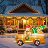 imageOurWarm 8FT Christmas Inflatable Outdoor Decoration Christmas Inflatables with Gingerbread Man Truck Inflatable Christmas Tree Blow Up Christmas Decorations Outdoor Lawn Garden Yard Xmas Decorations8FT Gingerbread Truck