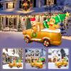 imageOurWarm 8FT Christmas Inflatable Outdoor Decoration Christmas Inflatables with Gingerbread Man Truck Inflatable Christmas Tree Blow Up Christmas Decorations Outdoor Lawn Garden Yard Xmas Decorations8FT Gingerbread Truck