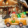 imageOurWarm 8FT Christmas Inflatable Outdoor Decoration Christmas Inflatables with Gingerbread Man Truck Inflatable Christmas Tree Blow Up Christmas Decorations Outdoor Lawn Garden Yard Xmas Decorations8FT Gingerbread Truck