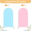 imageOurWarm Arch Cover Set of 3 Pink and Blue 2 in 1 Round Arch Backdrop Covers 4FT 5FT 6FT Spandex Arch Stretchy Backdrop Cover Fabric for Birthday Party Baby Shower Wedding Arch Stand DecorationsPink