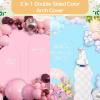 imageOurWarm Arch Cover Set of 3 Pink and Blue 2 in 1 Round Arch Backdrop Covers 4FT 5FT 6FT Spandex Arch Stretchy Backdrop Cover Fabric for Birthday Party Baby Shower Wedding Arch Stand DecorationsPink