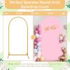imageOurWarm Arch Cover Set of 3 Pink and Blue 2 in 1 Round Arch Backdrop Covers 4FT 5FT 6FT Spandex Arch Stretchy Backdrop Cover Fabric for Birthday Party Baby Shower Wedding Arch Stand DecorationsPink