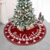 imageOurWarm Christmas Tree Skirt 48inch White Snowflake Fur Burlap Tree Skirt for Xmas Decor Festive Holiday Decorations Indoor OutdoorReindeer Pattern