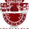 imageOurWarm Christmas Tree Skirt 48inch White Snowflake Fur Burlap Tree Skirt for Xmas Decor Festive Holiday Decorations Indoor OutdoorReindeer Pattern