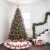 imageOurWarm Christmas Tree Skirt 48inch White Snowflake Fur Burlap Tree Skirt for Xmas Decor Festive Holiday Decorations Indoor OutdoorReindeer Pattern