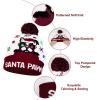 imageOurWarm LED Christmas Hat Light Up Christmas Hat Unisex Knitted Beanie Holiday Hat with Deer Printing for Party RedBlueBrown
