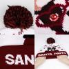 imageOurWarm LED Christmas Hat Light Up Christmas Hat Unisex Knitted Beanie Holiday Hat with Deer Printing for Party RedBlueBrown