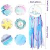 imageOurWarm Mermaid Dream Catcher for Girls Room Wall Decor Big Handmade Blue Dreamcatcher with Colorful Feathers for Kids Bedroom Hanging Decor Under The Sea Mermaid Birthday Baby Shower Party Supplies