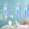 imageOurWarm Mermaid Dream Catcher for Girls Room Wall Decor Big Handmade Blue Dreamcatcher with Colorful Feathers for Kids Bedroom Hanging Decor Under The Sea Mermaid Birthday Baby Shower Party Supplies