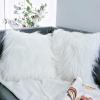 imageOurWarm Set of 2 Pink Fur Throw Pillows Fluffy Pillow Covers 18quotx18quot Faux Fur Pillow Covers Luxury Series Merino Style Decorative Pillows Case for Living Room Couch Bedroom Car Home DecorWhite