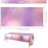 imageOurWarm Tablecloths Laser Table Covers Holographic Foil for Girl Party Wedding Disco Dance Birthday Holiday Mermaid Party Decorations 59 x 108 Inch