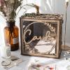 imageOurWarm Wedding Card Box for Wedding Reception Wooden Wedding Card Boxes with Window Brown Wedding Envelope Money Gift Card Box for Baby Shower Birthday Graduation Party Rustic Wedding DecorationsBrown