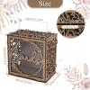 imageOurWarm Wedding Card Box for Wedding Reception Wooden Wedding Card Boxes with Window Brown Wedding Envelope Money Gift Card Box for Baby Shower Birthday Graduation Party Rustic Wedding DecorationsBrown