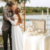 imageOurWarm Wedding Card Box for Wedding Reception Wooden Wedding Card Boxes with Window Brown Wedding Envelope Money Gift Card Box for Baby Shower Birthday Graduation Party Rustic Wedding DecorationsWith LED Lights
