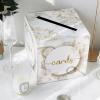 imageOurWarm Wedding Card Box with Slot Marble Wedding Envelope Box for Reception Wedding Money Box Gift Card Box for Party Birthday Baby Shower Bridal Shower Anniversaries Graduation Decorations