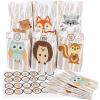 imageOurWarm 24pcs Woodland Party Favor Bags 3D Animals Candy Treat Gift Bags with Thank You Stickers for Kids Woodland Animals Theme Baby Shower Birthday Party Decorations Supplies 6 Styles