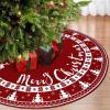imageOurWarm Christmas Tree Skirt 48inch White Snowflake Fur Burlap Tree Skirt for Xmas Decor Festive Holiday Decorations Indoor OutdoorReindeer Pattern