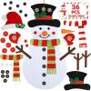 imageOurWarm Felt Snowman for Kids Wall 32Ft DoubleSided DIY Felt Christmas Snowman Set with 35 Glitter Detachable Ornaments Xmas Gift for Toddlers Kids Christmas Home Door Wall Hanging Decorations