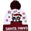 imageOurWarm LED Christmas Hat Light Up Christmas Hat Unisex Knitted Beanie Holiday Hat with Deer Printing for Party RedBlueBrown