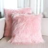 imageOurWarm Set of 2 Pink Fur Throw Pillows Fluffy Pillow Covers 18quotx18quot Faux Fur Pillow Covers Luxury Series Merino Style Decorative Pillows Case for Living Room Couch Bedroom Car Home DecorPink