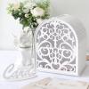 imageOurWarm Wedding Card Box for Wedding Reception Wooden Wedding Card Boxes with Window Brown Wedding Envelope Money Gift Card Box for Baby Shower Birthday Graduation Party Rustic Wedding DecorationsWhite