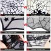 imageOurWarm Lace Spider Web Table Topper Cloth 40Inch Round Black Halloween Tablecloth for Halloween Table Decorations
