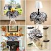 imageOurWarm Lace Spider Web Table Topper Cloth 40Inch Round Black Halloween Tablecloth for Halloween Table Decorations